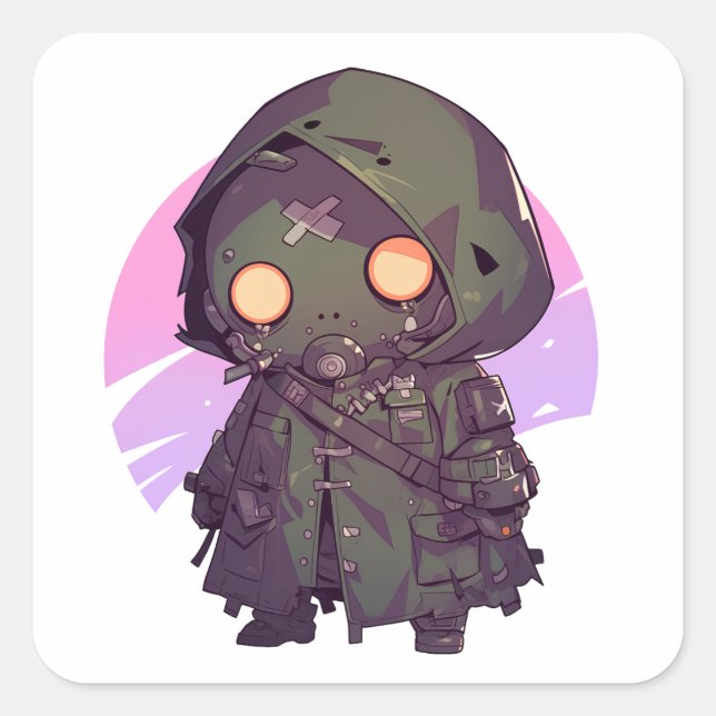 Cuadrada Publicar Wanderer apocalíptico en Pegatina de esti (Anverso)
