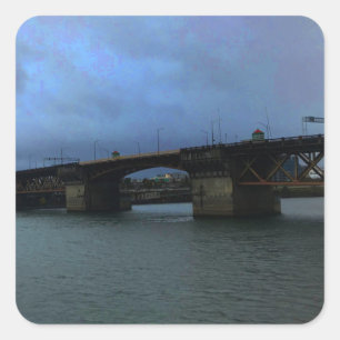 Cuadrada Puente Portland Burnside Pegatina #1