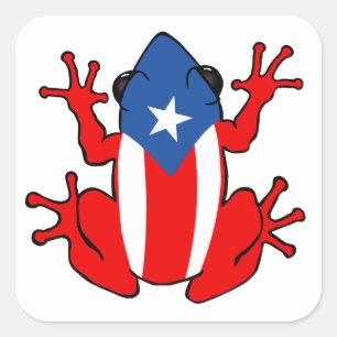 Cuadrada Puerto Rico - Pegatina Coqui