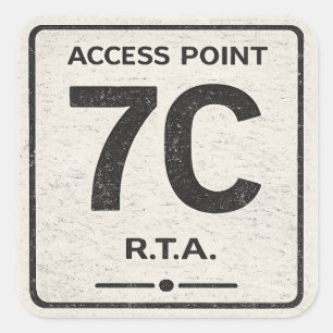 Cuadrada Punto de Acceso R.T.A. 7C Pegatina de Infraestruct