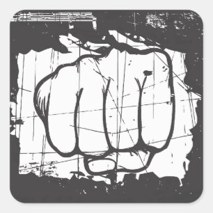 Cuadrada punzonado manual - pegatina