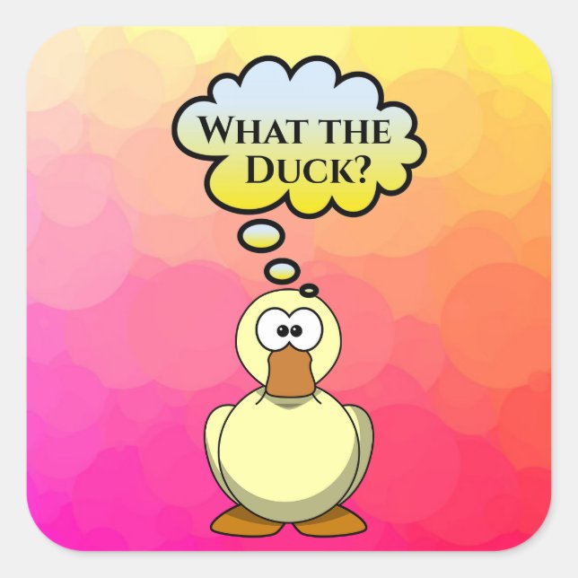 Cuadrada ¿Qué es el pato? Pegatina (Anverso)