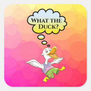 Cuadrada ¿Qué es el pato? Pegatina
