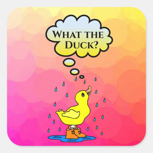 Cuadrada ¿Qué es el pato? Pegatina (Anverso)