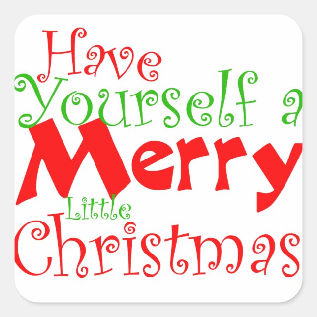 Cuadrada Que te hagas un feliz Pegatina de Navidad (Anverso)