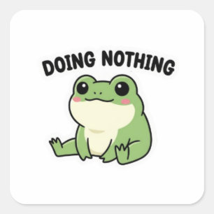 Cuadrada Rana haciendo nada Pegatina Rana relajada Meme lin