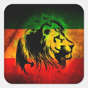 Cuadrada Rasta Lion pegatina