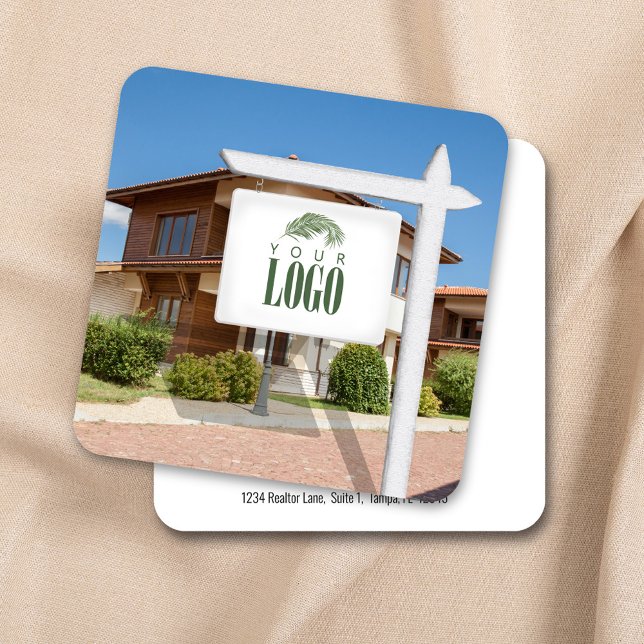 Cuadrada Realtor Añadir la tarjeta de visita del Personaliz (Business card template for real estate agents. )