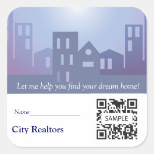 Cuadrada Realtors de ciudad de plantilla de pegatina