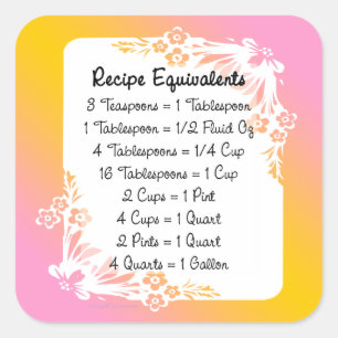 Cuadrada Receta equivalente al Pegatina Floral Pastel