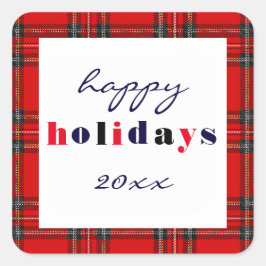 Cuadrada Red Plaid - Pegatina cuadrado