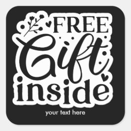 Cuadrada Regalo gratis dentro del pegatina