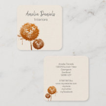 Reloj elegante de Dandelion en tarjeta de visita c