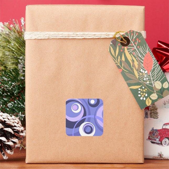 Cuadrada Retro Purple Resumen Pegatina de Art Square (Subido por el creador)