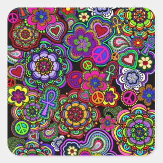 Cuadrada Retromania 2 Pegatina