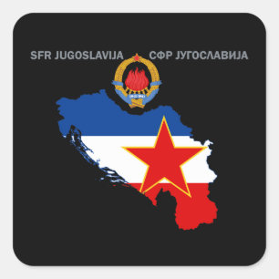 Cuadrada RFS Yugoslavia - Mapa - Emblema - Pegatina de band
