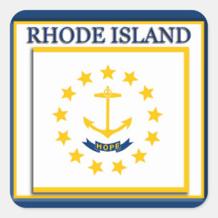 Cuadrada Rhode Island State Flag Pegatina