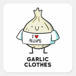Cuadrada Ropa de ajo Pegatina de Allium Pun