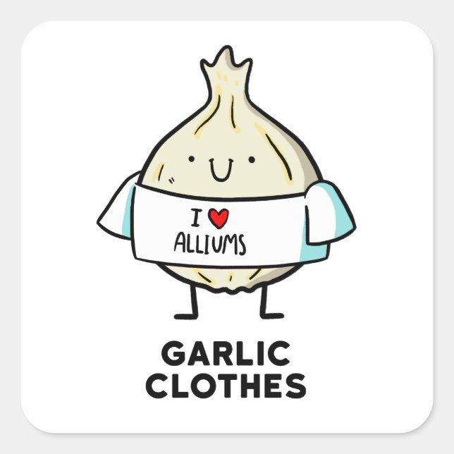 Cuadrada Ropa de ajo Pegatina de Allium Pun (Anverso)