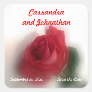 Cuadrada Rosa Haze Save the Date Pegatina