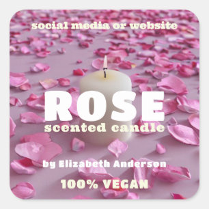 Cuadrada Rosa Pegatina de la plaza de las velas