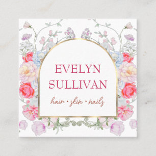 Cuadrada Rosas de época y tarjeta de visita