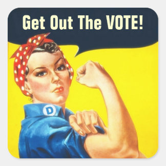 Cuadrada Rosie the Riveter GOTV pegatina