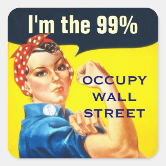 Cuadrada Rosie the Riveter OWS pegatina