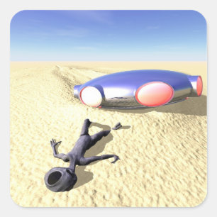 Cuadrada Roswell como el pegatina del desplome del UFO