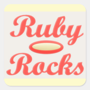 CUADRADA RUBY ROCKS RED Y CREAM PEGATINA