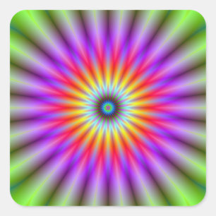 Cuadrada Rueda de color pegatina