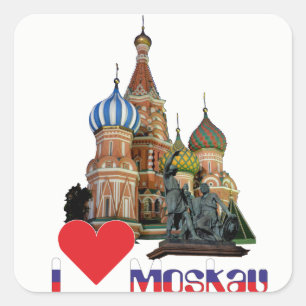 Cuadrada Rusia - Russia Moscú pegatina