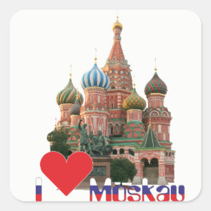 Cuadrada Rusia - Russia Moscú pegatina
