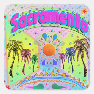 Cuadrada Sacramento Calm Desire Pegatina