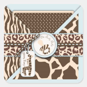 Cuadrada Safari Boy Pegatina B3