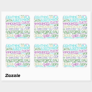 Cuadrada Salesforce Word Cloud Pegatina