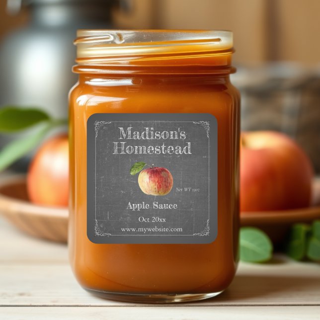 Cuadrada Salsa de manzana | Pegatina cuadrado (Subido por el creador)