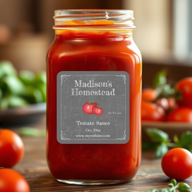 Cuadrada Salsa de tomate | Pegatina cuadrado (Subido por el creador)