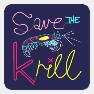 Cuadrada Salvar al Pegatina Krill