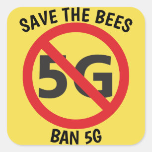 Cuadrada Salven a las abejas, pegatina Ban 5G