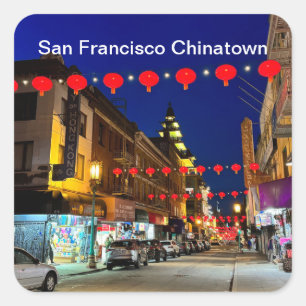 Cuadrada San Francisco Chinatown #11 Pegatina