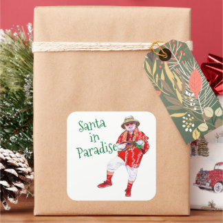 Cuadrada Santa en el paraíso de Kauai con pegatina de ukule