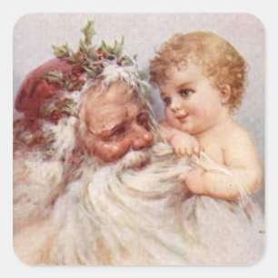 Cuadrada Santa y el bebé - Pegatina
