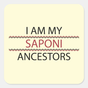Cuadrada Saponi Ancestors Pegatina (Plaza)