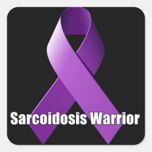 Cuadrada Sarcoidosis Guerrero Pegatina Cinta Púrpura