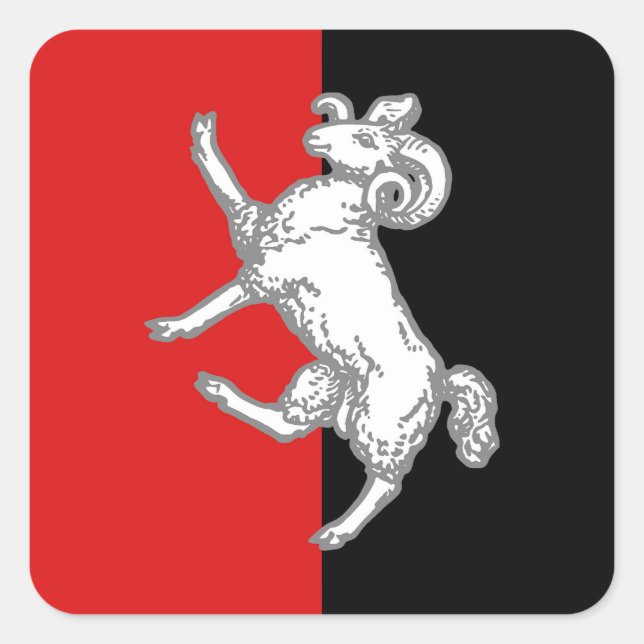 Cuadrada SCA Gleann Abhann Populace Badge Pegatina (Anverso)