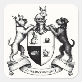 Cuadrada Schnauzer Coat of Arms Pegatina