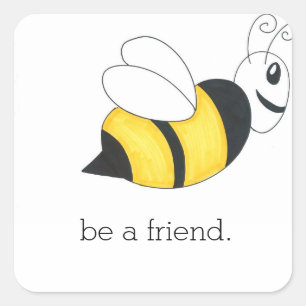 Cuadrada ser amigo pegatina BEE