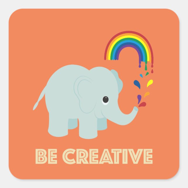 Cuadrada Ser Pegatina creativo (Anverso)