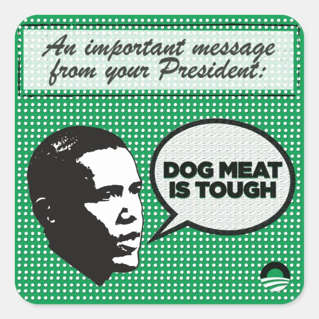 Cuadrada Serie de liderazgo de Obama - El duro pegatina de  (Anverso)